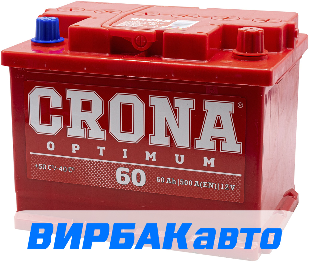 Купить Аккумулятор CRONA 60 Ач 500 А обратная полярность, клемма  стандартная, цены в Краснодаре — интернет-магазин VIRBACauto