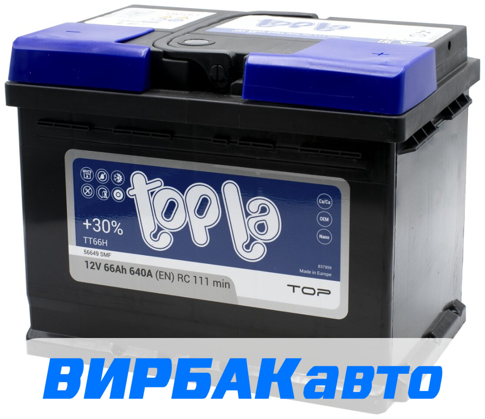 Купить Аккумулятор Topla Top Sealed (56649 SMF) 66 Ач 640 А обратная ...