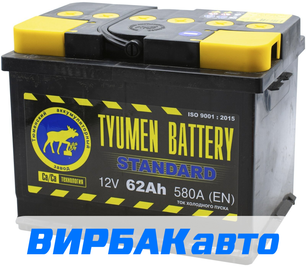 Аккумулятор TYUMEN BATTERY STANDARD 62 Ач 580 А прямая полярность